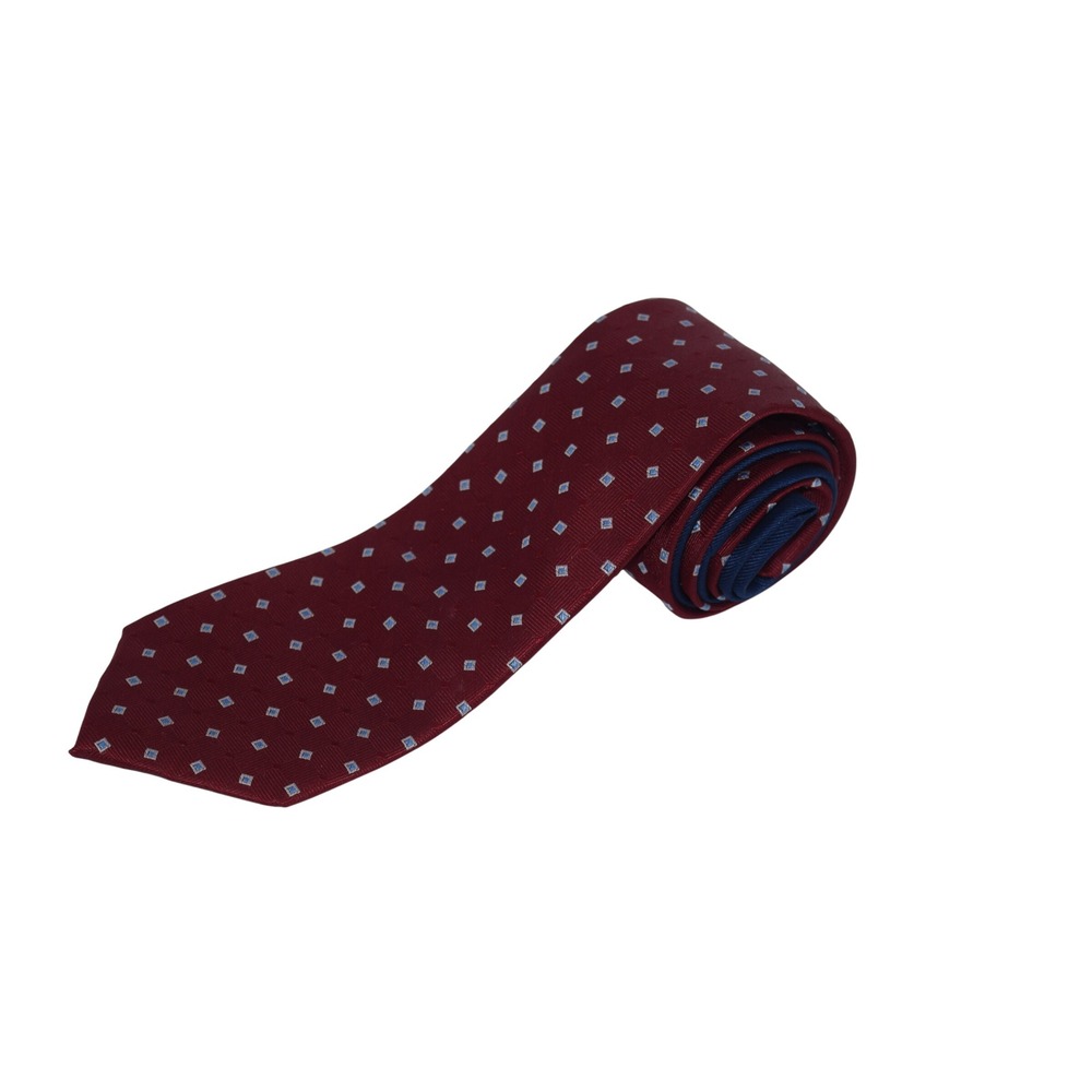 Tommy Hilfiger Men's Burgundy Red Diamond Silk Necktie Business Formal